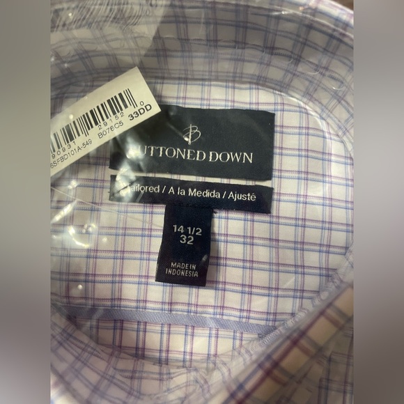 Buttoned Down Men's Tailored Fit Button Collar Pattern Dress Shirt. NBW - Picture 2 of 5